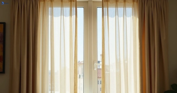 Dusty and dull curtains in warriewood-nsw before steam cleaning